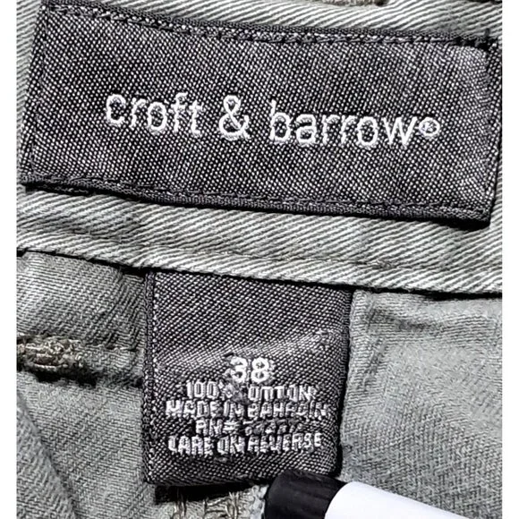 Croft & Barrow Cargo Shorts Mens Size 38 Green 100% Cotton Durable Casual Style - Picture 2 of 4